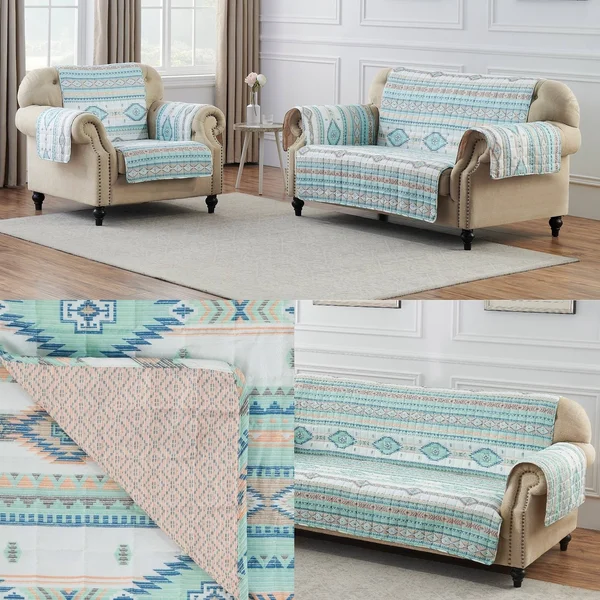 The Curated Nomad San Carlos Reversible Loveseat Protector - Tan