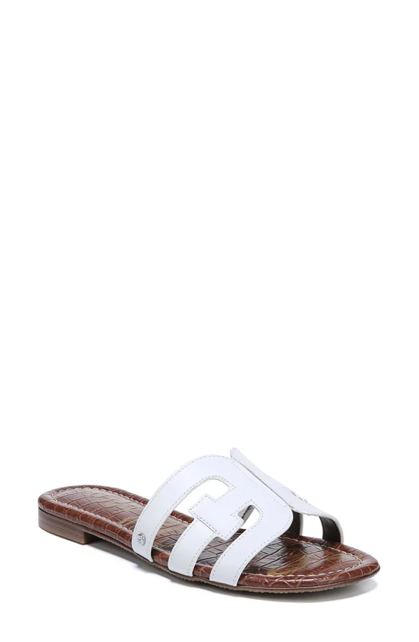 Sam Edelman Women's Bay Slide Sandals - White Leather