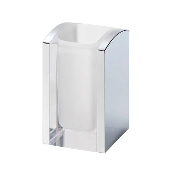Gedy by Nameeks Aedis Toothbrush HOLDER; Transparent, Chrome