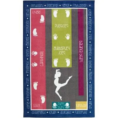 Zoomie Kids Anastasia Gymnastics Fun Printed Area Rug