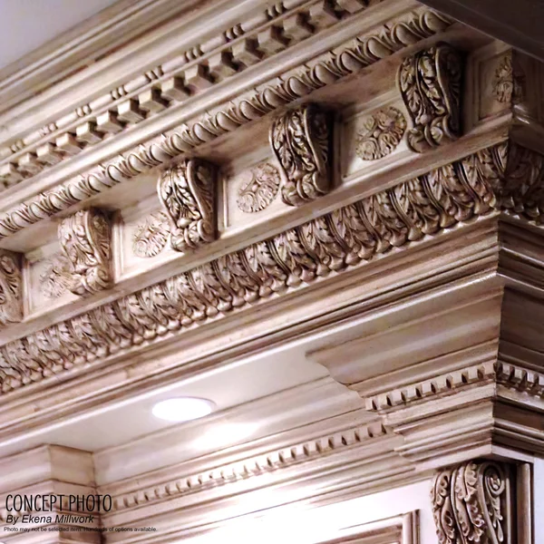 Ekena Millwork MLD02X02X03ADMA Andrea Rope Carved Wood Crown MOULDING - 2 1/4x22H x 2 3/8x22P x 3 1/4x22F, Maple
