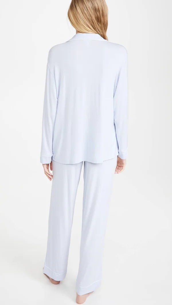Eberjey Gisele Long PJ Set - Light Orchid/Ivory