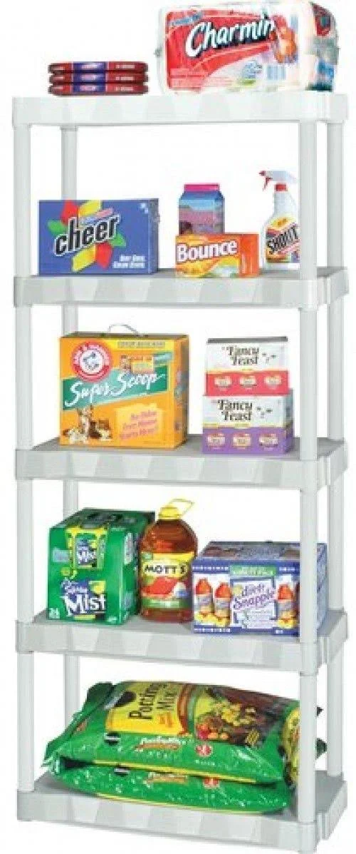 Plano 5-Tier Heavy-Duty Plastic Storage Unit, White