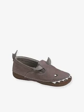 Elasticated Leather Booties, for Boys Grey