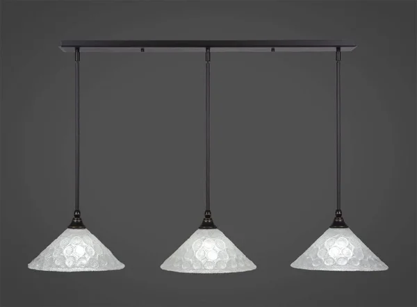 Toltec Lighting 36-DG-441 3 Light Mini Pendant in Dark Granite with 12 inch Italian Bubble Glass Shade