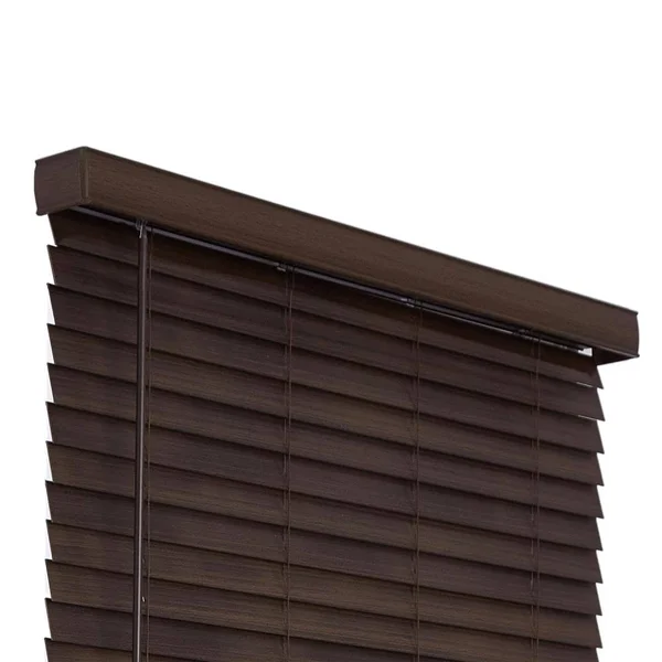 Allen + Roth 2-in Slat Width 23.75-in x 72-in Cordless Brown Faux Wood Room Darkening Horizontal Blinds - DFWDC2472-23.75
