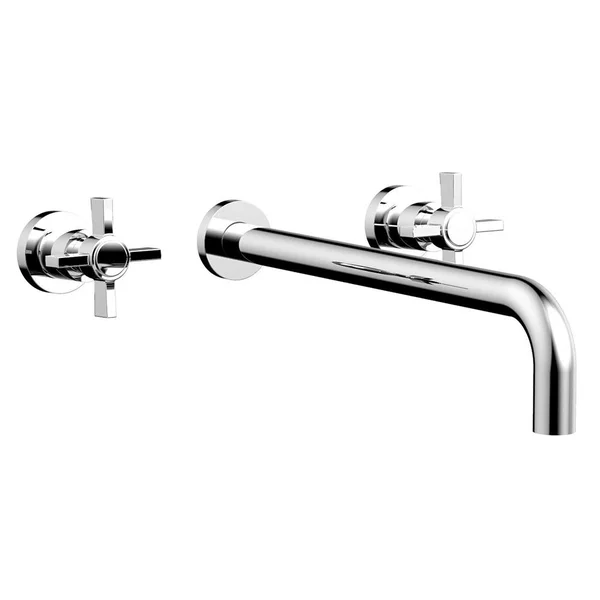 Phylrich DWL137-11B Basic 8x22 Double Blade Cross Handle Wall Mount Bathroom Sink Faucet in Antique Bronze