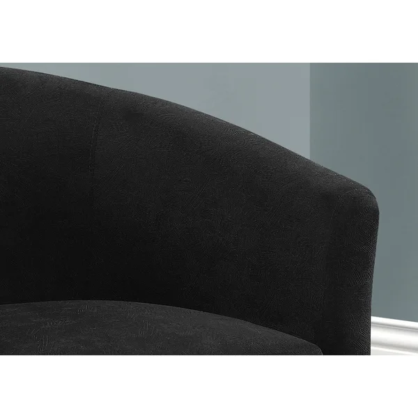 Monarch 8271 Swivel Black Abstract Velvet Accent Chair