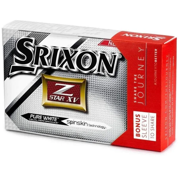 Srixon Z-Star XV Dozen Golf Balls + Free Sleeve - Pure White