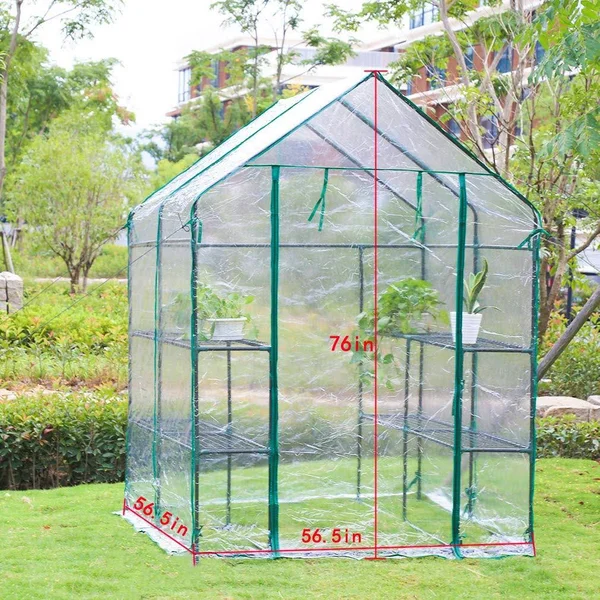 Bestmassage Portable Mini Greenhouse Indoor Outdoor Plant Shelves Tomato Canopy