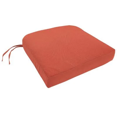 Knife Edge Indoor/Outdoor Sunbrella Dining Chair Cushion Highland Dunes Fabric: Canvas Melon - Size: 3.5x22 H x 19x22 W x 17x22 D