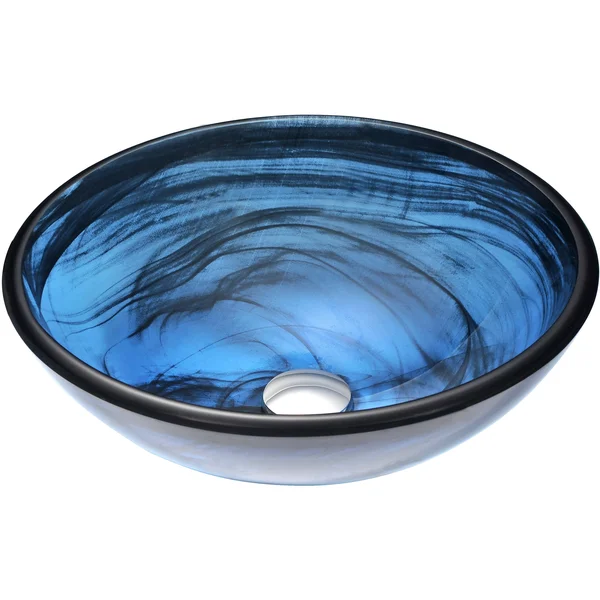 Anzzi LS-AZ048 Soave Series Deco-Glass Vessel Sink in Sapphire Wisp