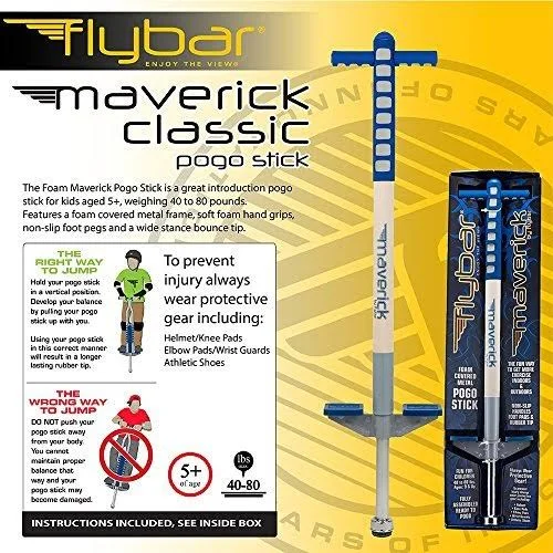 Flybar Foam Maverick Pogo Stick Blue/White New!