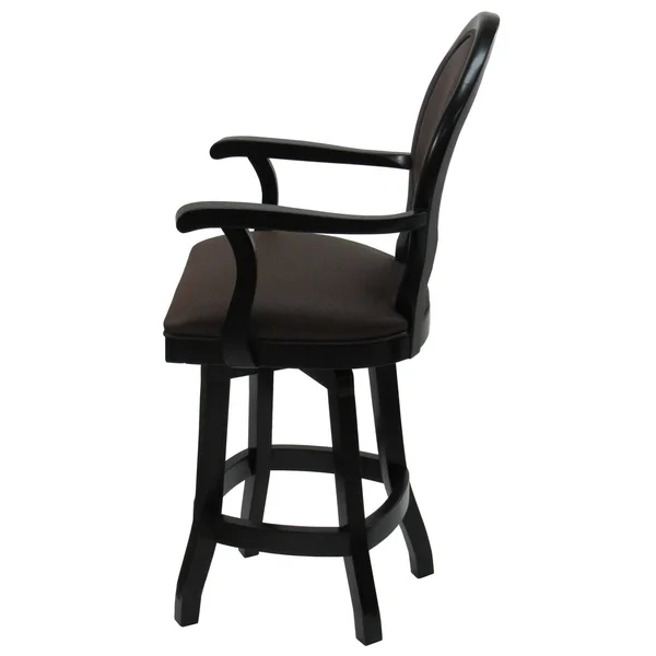 Tobias Designs 30x22 Swivel Solid Wood Bar Stool in Black Leatherette