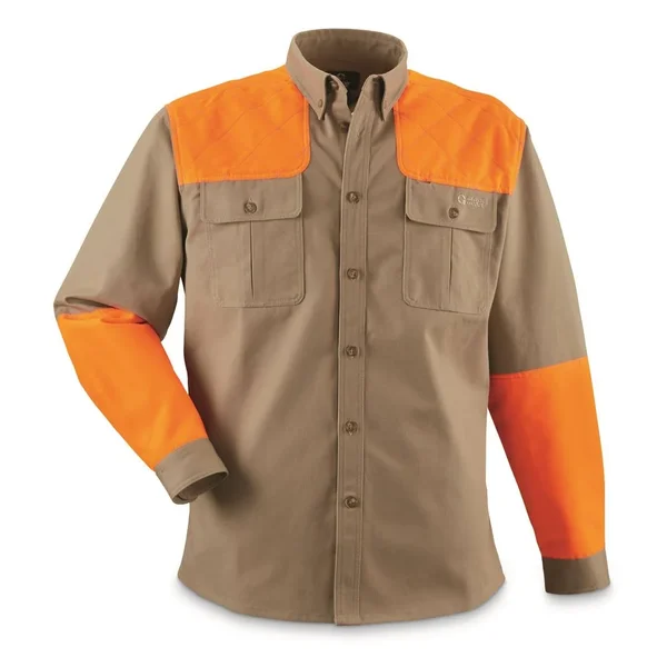 Guide Gear Men's Long Sleeve Shooting Shirt, Size: Medium, Desert/Blaze