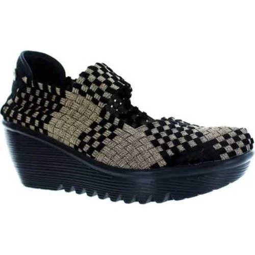 Bernie Mev Women's Lulia, Size: 37, Bronze Stretch Nylon/Black Velvet