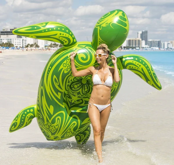 Kangaroo Sea Turtle 96" Pool Float, Green