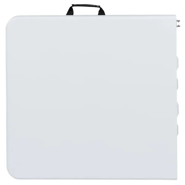 Flash Furniture Height Adjustable Bi-Fold Granite White Plastic Folding Table - 4&