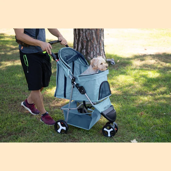 Paws & Pals Pet Stroller - 3 Wheel Jogger, Blue