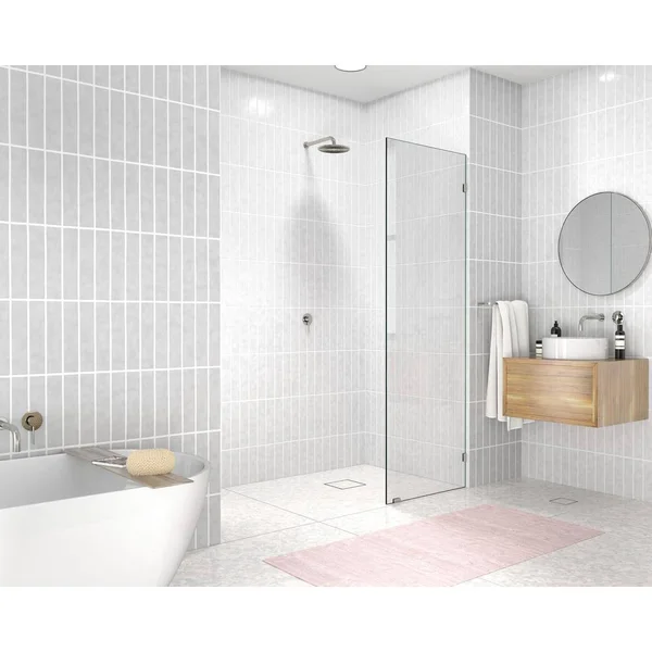Glass Warehouse GW-SFP-5.5-BN 5.5x22 W x 78x22 H Frameless Fixed Glass Panel Finish: Brushed Nickel