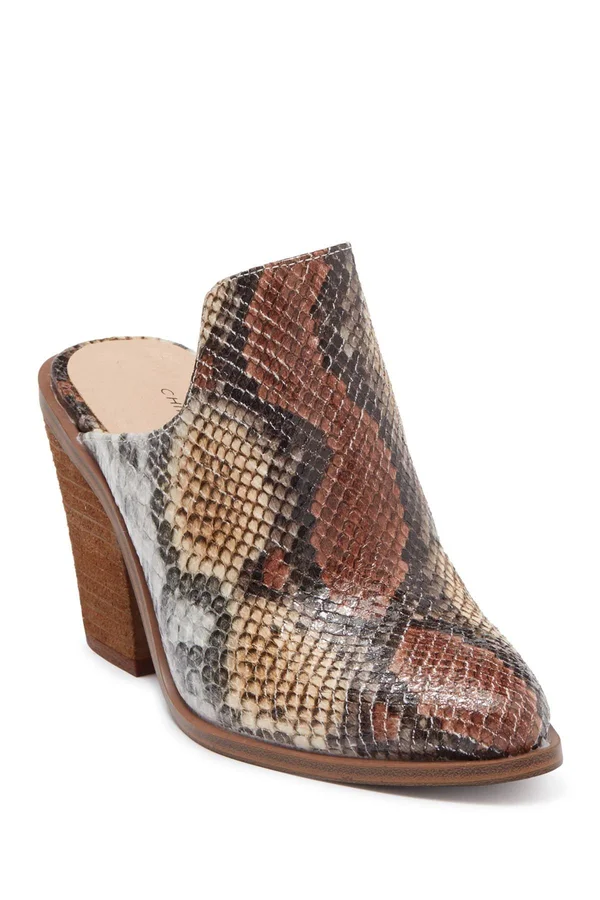 Chinese Laundry Springfield Mule Yellow/Dark Brown Python - M, 9.5