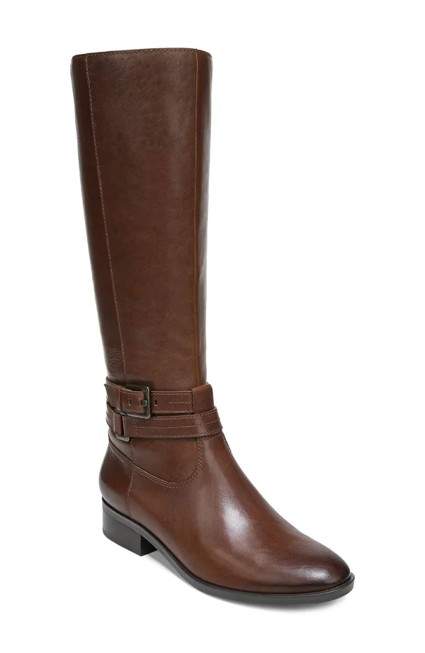 Wide Width Women's Naturalizer Reid Boot in Black Calf (Size 7 wide)
