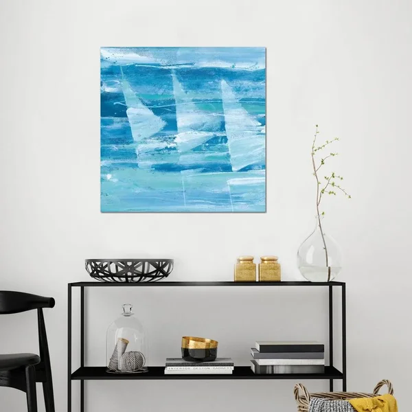 Albena Hristova Canvas Art Prints - Summer Sail I Blue ( transportation > by Water > Boats > Sailboats art)