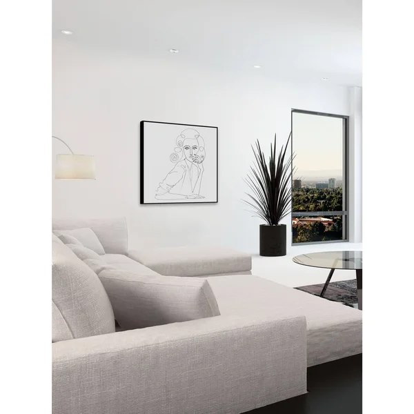 Marmont Hill Inc 'Lady Sketch' Floater Framed Painting Print on Canvas - 20 x 20