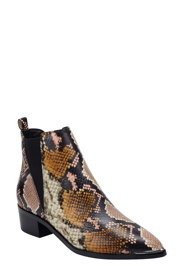 Women's Marc Fisher Ltd Yale Chelsea Boot - Cromie/black Snake Embossed Le, 5 M