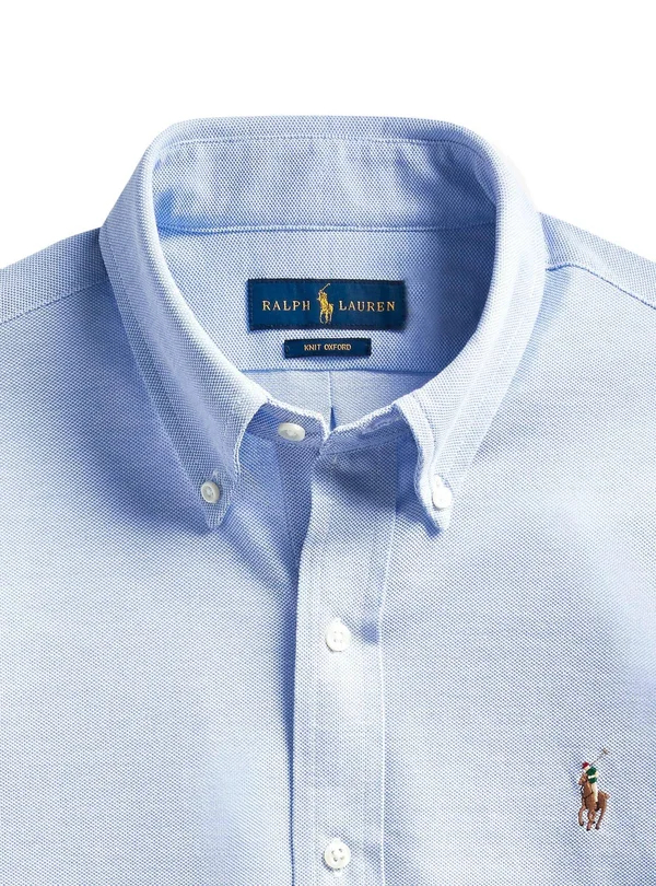 Polo Ralph Lauren Button Down Oxford Pique Shirt Harbour Island Blue