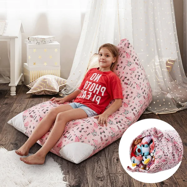 Loungie 55x22x35x22 Storage Bean Bag Cover - Princess Pink