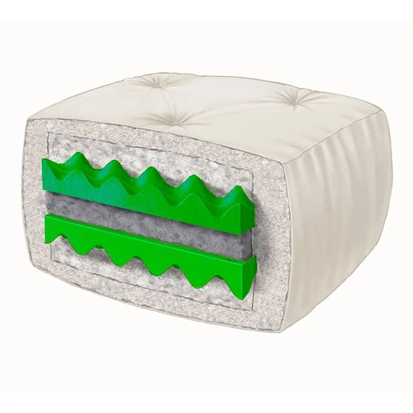 Wolf USF-4 8 inch Futon Mattress with 2.5 inch Finger Foam in Khaki - Queen