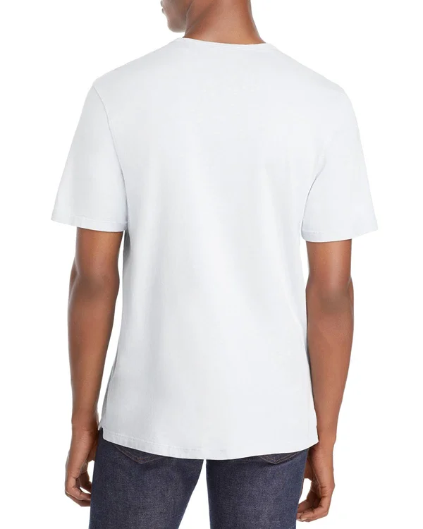 Vince Men's Garment Dyed Crewneck Tee - Blue - Size Medium - Washed River Blue