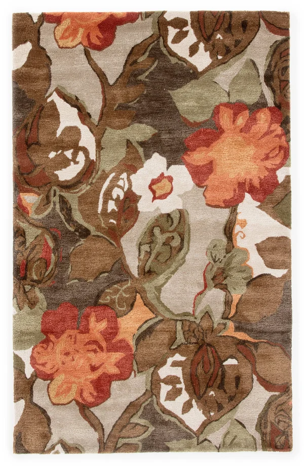 Jaipur Blue Petal Pusher BL12 Mahogany Area Rug - 5&x8&