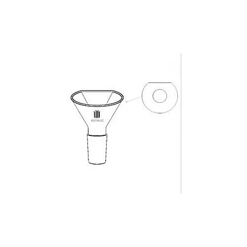 Kemtech America - F192975 - Powder Funnel, Flattened SIDE, Inner Joint, Top Diameter: 75mm, Joint Size: 29/42