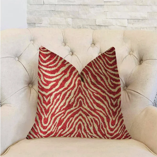 Plutus 20x22x20x22 Oasis Waves Luxury Throw Pillow - Red