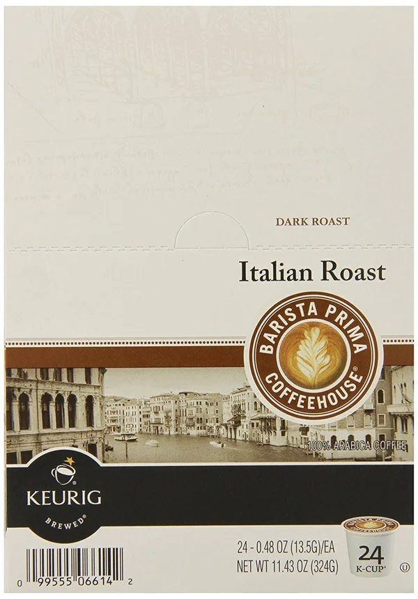 Barista Prima Dark Roast Extra Bold Coffee K-Cup Italian Roast 96 Count