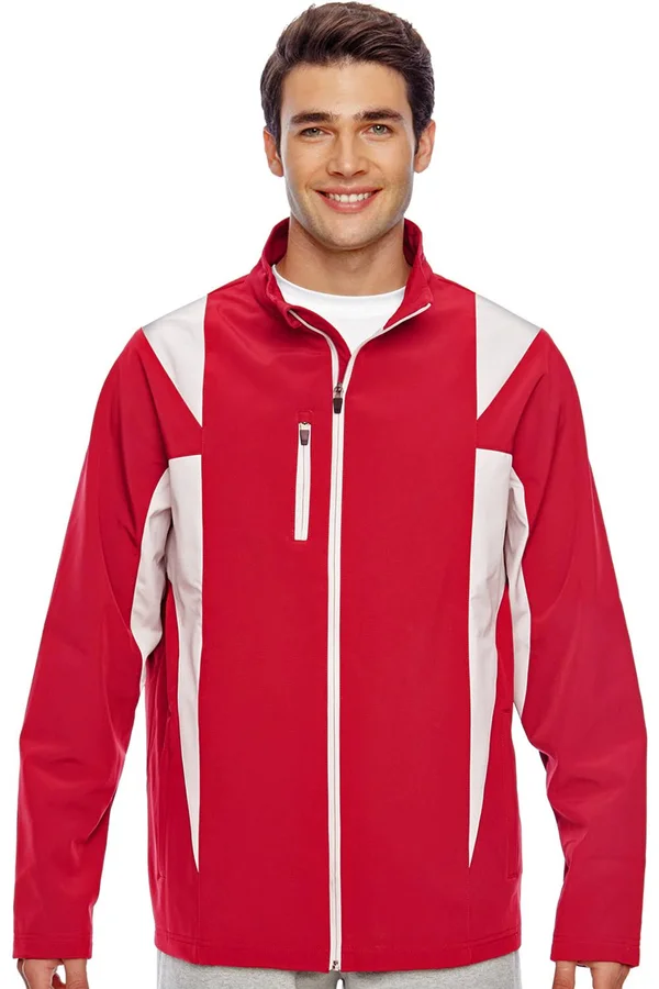 Team 365 Tt82 Men's Icon Colorblock Soft Shell Jacket - SP Red/ SP Slvr - S