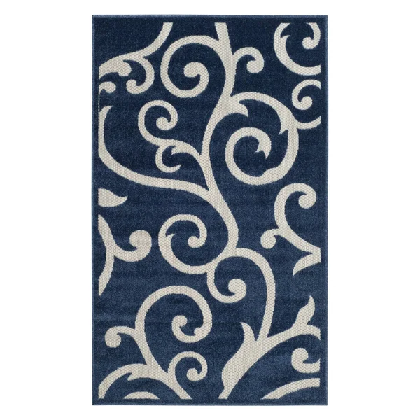 Safavieh Cottage Cot927b 5&3x22 x 7&7x22 Navy - Creme Rug