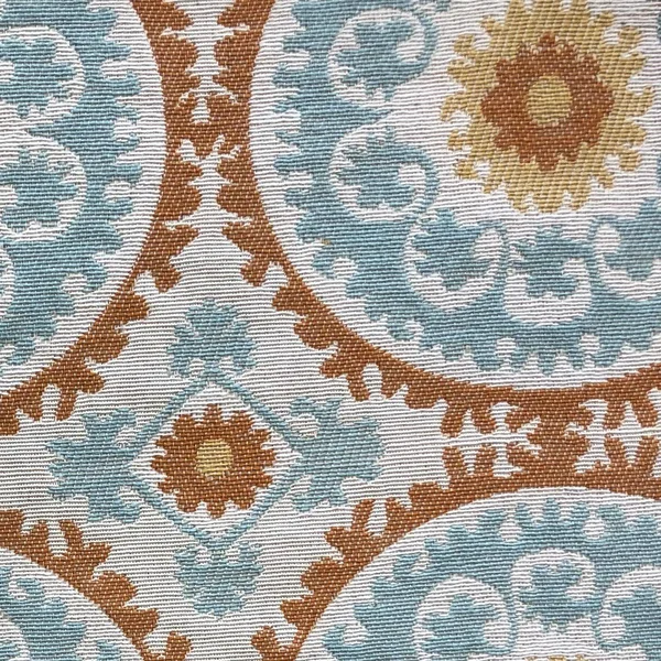 Plutus Sunset Cottage Orange - Blue and Ivory Luxury Throw Pillow