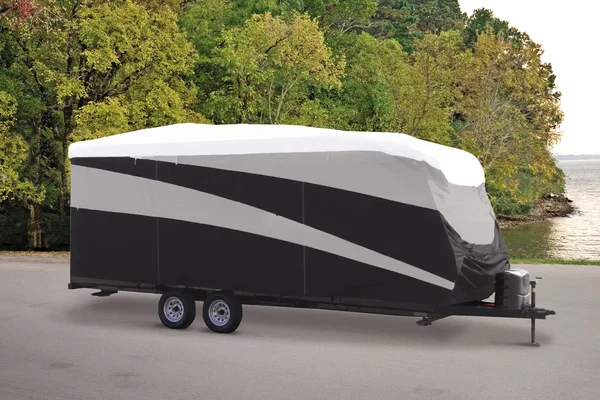 Camco Ultra Shield COVER - Travel Trailer, 20&1x22 to 22& in Black 45926