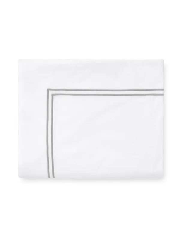 Sferra Grande Hotel Duvet COVER - Twin - White/Silver