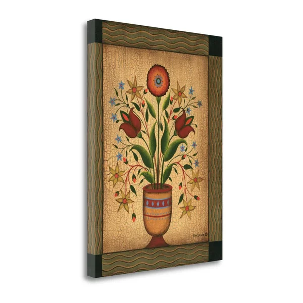 Tangletown Fine Art Floral by Kim Lewis, Fine Art Giclee Print on Gallery Wrap Canvas, 20x26x22