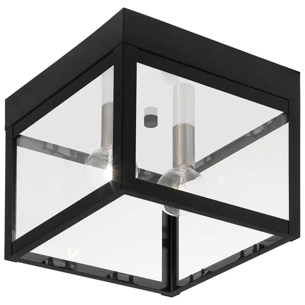 Livex Lighting 20588-91 Brushed Nickel Nyack 2 Light Outdoor Ceiling Mount