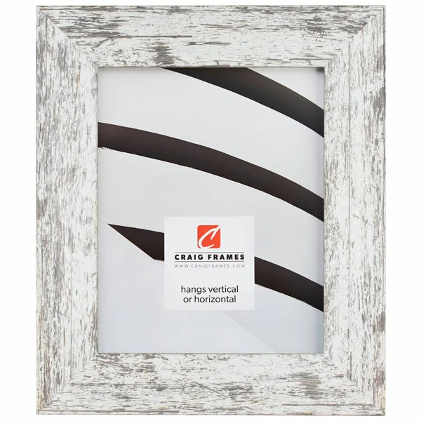 Craig Frames American Barn, Faux Barnwood Picture Frame, White, 18 x 36 inch