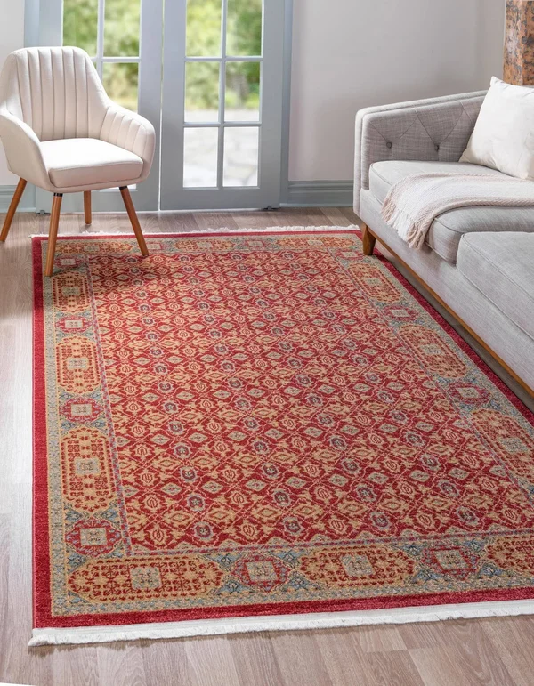 Unique Loom Jefferson Palace Area Rug (6& x 9& - Red)