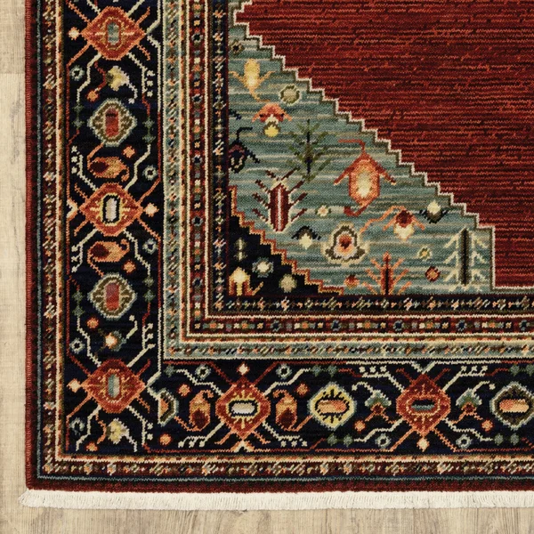 Oriental Weavers Lilihan 5503M Red Blue Area Rug 2' x 6'