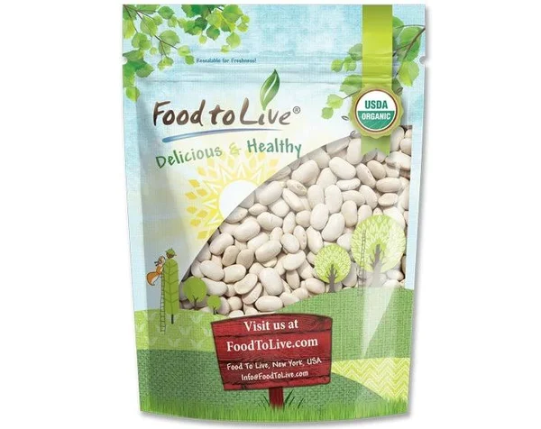 Organic Cannellini Beans by Food to Live (Raw, Dried, Non-GMO, White Kidney Beans in Bulk, Product of The USA) 15 Pounds