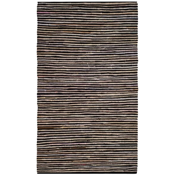 Safavieh Rag Rug RAR130Q Area Rug - Black/Multi, 6& x 6& Square