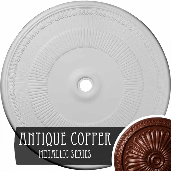 Ekena Millwork CM51NEPLS 51 1/8x22OD x 3 5/8x22ID x 1 1/2x22P Nevio Ceiling Medallion (Fits Canopies Up to 4 3/4x22) - Hand-Paint